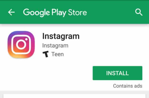 google play store download instagram